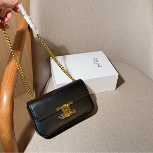 Celine leather single-shoulder bag, 20×11×4cm